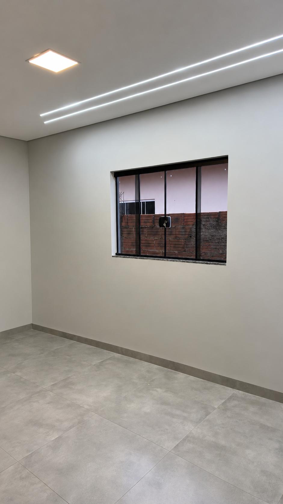 Quarto 1 com gesso e iluminação embutida